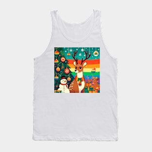 Queer deer, christmas tree with gift Tank Top